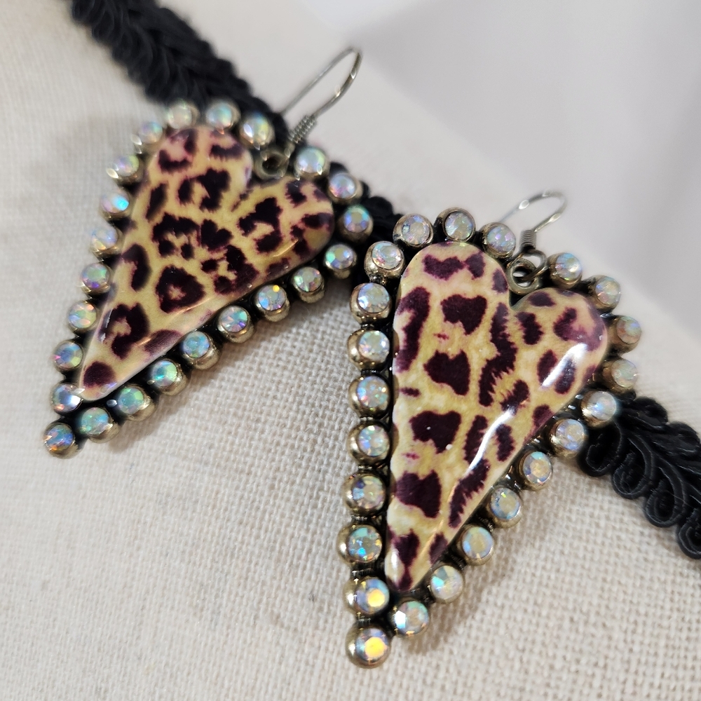 Cheetah Heart Earrings